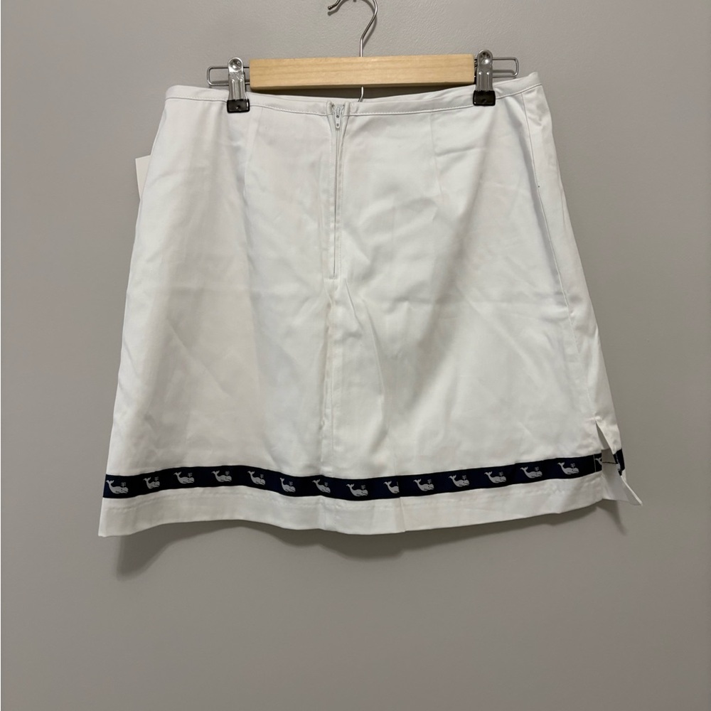 Bamboo Traders White Skirt with Preppy Navy Nautical Whale Accents - Picture 3 of 5